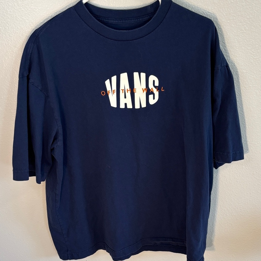 Vans Navy Blue Tee with White Logo -76sku